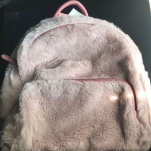 Betsey Johnson Pink Fur Backpack WITHOUT Charm